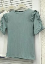 Bluza cu maneca scurta cu volane