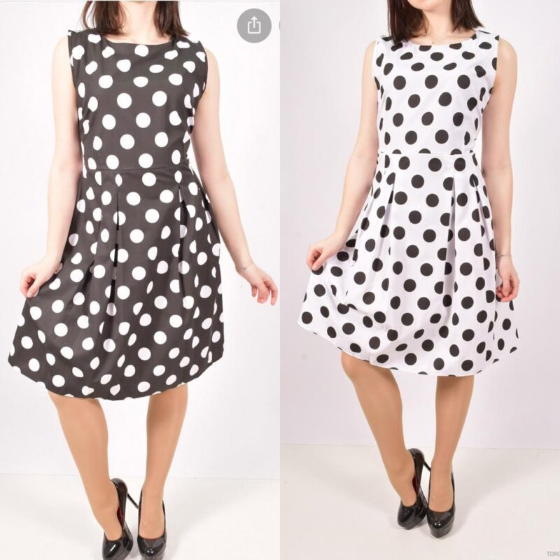 Rochita office midi cu buline