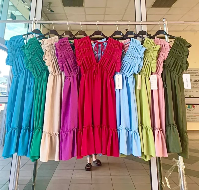 Rochie midi cu anchior si fronseuri la bust