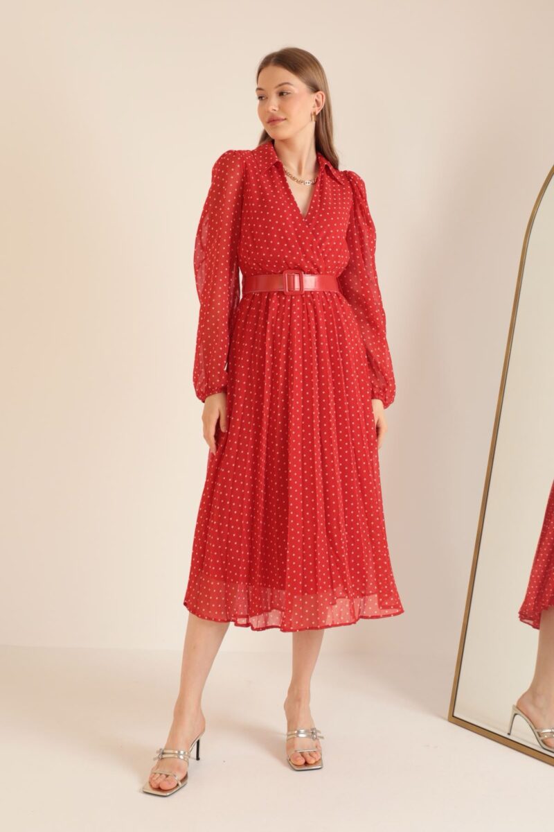 ROCHIE MIDI CU BULINE CU CENTURA INCLUSA RIANA